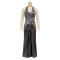 Popular women's clothing with a swinging collar, hanging neck, exposed back, wide leg jumpsuit for women