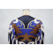 Hot selling color printed sexy V-neck long sleeved slit dress long skirt
