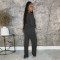 Fashion women's distressed thread set long sleeved pocket drawstring two-piece set for autumn and winter