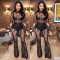 Explosive lace see through sexy nightclub plus size jumpsuit