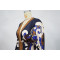 Hot selling color printed sexy V-neck long sleeved slit dress long skirt