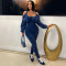 Fashionable women's hot washed distressed sexy off shoulder tight jumpsuit new