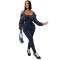 Fashionable women's hot washed distressed sexy off shoulder tight jumpsuit new