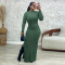 Women's Knitted Outdated Popular Fashion Slimming Long Sleeve Threaded Dress