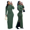 Women's Knitted Outdated Popular Fashion Slimming Long Sleeve Threaded Dress