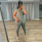 Fashion women's zippers, short sleeves, ribbed grooves, washed and worn, tight fitting jumpsuit, new
