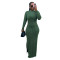 Women's Knitted Outdated Popular Fashion Slimming Long Sleeve Threaded Dress