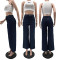 Fashionable and casual temperament, slim fit trend, jacquard wide leg long jeans