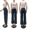 Fashionable and casual temperament, slim fit trend, jacquard wide leg long jeans