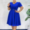 Women's fashion pleated elegant V-neck large skirt
