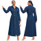 Fashionable new denim pocket long sleeved breasted jacket style dress