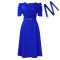 Women's fashion pleated elegant V-neck large skirt