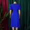 Women's fashion pleated elegant V-neck large skirt