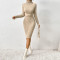Women's autumn and winter new outfit, high neck slim fit sweater dress