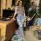 Cross border women's fashion retro tassel hanging diamond multi pocket work pants