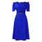 Women's fashion pleated elegant V-neck large skirt