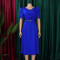 Women's fashion pleated elegant V-neck large skirt