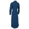 Fashionable new denim pocket long sleeved breasted jacket style dress