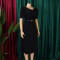 Women's fashion pleated elegant V-neck large skirt