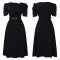 Women's fashion pleated elegant V-neck large skirt
