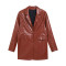 Women's leather jacket autumn and winter new European and American leather jacket casual warm suit for women