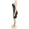Fashionable women's sexy suspender bag arm short skirt with rhinestone hot stamping dress