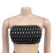 Fashionable women's sexy strapless, diamond hot stamping, hip hugging long skirt two-piece set