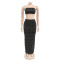 Fashionable women's sexy strapless, diamond hot stamping, hip hugging long skirt two-piece set