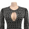 Fashionable women's sexy backless short skirt with rhinestones long sleeved dress