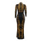 Fashionable sequined long sleeved skirt with wrapped buttocks and fish tail, slim fit long skirt