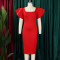 Fashionable solid color flying sleeve temperament professional hip hugging skirt