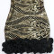 Women's strapless V-neck sequined ruffle lace dress, fashionable short skirt