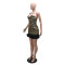 Women's strapless V-neck sequined ruffle lace dress, fashionable short skirt