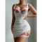 Sexy lingerie lace perspective seduction embroidery nightgown thong two-piece set new
