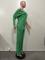 7-inch asymmetrical slanted shoulder solid color straight leg pants two-piece set