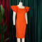 Fashionable solid color flying sleeve temperament professional hip hugging skirt