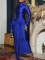Fashionable high neck belt tied dress, long skirt