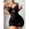 Sexy lingerie lace perspective seduction nightgown thong two-piece set