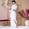 Hot stamping two-piece dress, cross-border foreign trade long sleeved top, hip hugging split skirt, party set