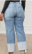Women's solid color washed pants with folded legs and hip hugging long jeans in stock