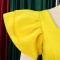 Fashionable solid color flying sleeve temperament professional hip hugging skirt