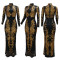Fashionable sequined long sleeved skirt with wrapped buttocks and fish tail, slim fit long skirt