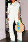 7-inch asymmetrical slanted shoulder solid color straight leg pants two-piece set