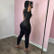 New temperament printed sexy backless tight jumpsuit