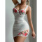 Sexy lingerie lace perspective seduction embroidery nightgown thong two-piece set new