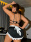 Sexy lingerie lace seduction maid strap maid apron role-playing set