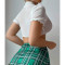 Sexy lingerie, passionate temptation, uniform, top, plaid skirt, thong, three piece set