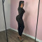 New temperament printed sexy backless tight jumpsuit