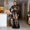 Fashionable sequined long sleeved skirt with wrapped buttocks and fish tail, slim fit long skirt