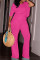 7-inch asymmetrical slanted shoulder solid color straight leg pants two-piece set